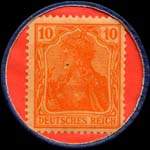 Timbre-monnaie Barmer-Ersatzkasse - Type Führend... - 10 pfennig orange sur fond rouge - revers