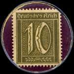Timbre-monnaie Barmer-Ersatzkasse - Type Selbst vor den Strahlen der Sonne - 10 pfennig olive sur fond violet - revers