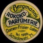 Timbre-monnaie Bergmann's Rokoko Parf�merie - 25 pfennig marron sur fond rouge - avers