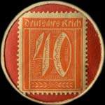 Timbre de 40 pfennig orange sur fond rouge