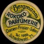 Timbre-monnaie Bergmann's Rokoko Parf�merie - 50 pfennig violet sur fond rouge - avers