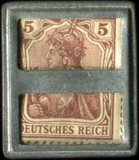 Timbre-monnaie Kaufhaus S. Blumenthal & Co à Wiesbaden avec fond vert - Allemagne - briefmarkenkapselgeld - revers