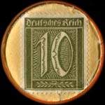 Timbre-monnaie Brauerei Bodden à Duisburg - 10 pfennig olive sur fond jaune - revers