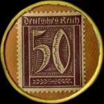 Timbre-monnaie Conrad Bode à Hagen - 50 pfennig violet sur fond brun - revers