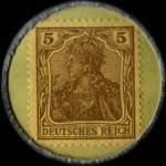 Timbre-monnaie Gebr.Bölke type 2 - 5 pfennig brun sur fond vert - revers