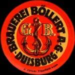 Timbre-monnaie Böllert Brauerei à Duisburg type 1 - 5 pfennig bordeaux sur fond vert - avers