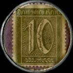 Timbre-monnaie Borgzinner & Co à Bochum - 10 pfennig olive sur fond mauve - revers