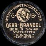 Timbre-monnaie Gebr.Brandel à Berlin - 5 pfennig brun sur fond bleu-nuit - avers
