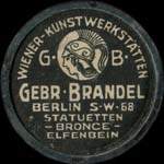 Timbre-monnaie Gebr.Brandel à Berlin - 10 pfennig orange sur fond noir - avers