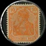 Timbre de 10 pfennig orange sur fond noir
