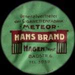 Timbre-monnaie Hans Brand à Hagen - 5 pfennig bordeaux sur fond beige - avers