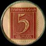 Timbre-monnaie Hans Brand à Hagen - 5 pfennig bordeaux sur fond beige - revers