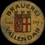 Timbre-monnaie Brauerei Vallendar - 10 pfennig olive sur fond vert - avers