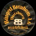 Timbre-monnaie Burgerl-Brauhaus à Duisburg type 1 - 5 pfennig rouge sur fond vert - avers