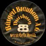 Timbre-monnaie Burgerl-Brauhaus � Duisburg type 1 - 5 pfennig rouge sur fond vert - avers