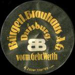 Timbre-monnaie Burgerl-Brauhaus à Duisburg type 1 - 30 pfennig vert sur fond rose - avers