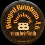 Timbre-monnaie Burgerl-Brauhaus � Duisburg type 1 - 5 pfennig rouge sur fond jaune - avers