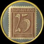 Timbre de 25 pfennig marron sur fond gris