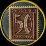 Timbre-monnaie L.&J.Buscher à Gevelsberg - 50 pfennig violet sur fond vert - revers