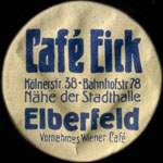 Timbre-monnaie Caf� Eick � Elberfeld type 1 - 10 pfennig olive sur fond vert - avers