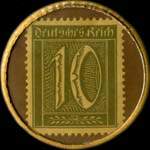 Timbre-monnaie Caffee Reichenberg à Gelsenkirchen - 10 pfennig olive sur fond brun - revers
