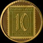 Timbre de 10 pfennig olive sur fond brun