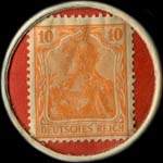 Timbre-monnaie Caloha à Helmstedt - 10 pfennig Germania sur fond vert - revers