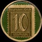 Timbre-monnaie Caloha à Helmstedt - 10 pfennig olive sur fond vert - revers