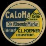 Timbre-monnaie Caloha à Helmstedt - 15 pfennig vert sur fond rouge - avers