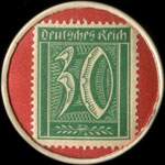 Timbre-monnaie Caloha à Helmstedt - 30 pfennig vert sur fond rouge - revers