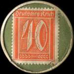Timbre de 40 pfennig orange sur fond vert