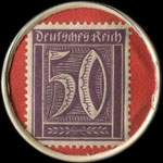 Timbre-monnaie Caloha à Helmstedt - 50 pfennig violet sur fond rouge - revers