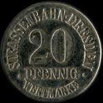 Timbre-monnaie - jeton de n�cessit� de 20 pfennig - Thiemer Reklame - Strassenbahn-Dresden - Dresde - Allemagne - revers