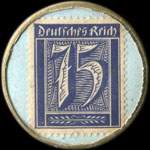 Timbre-monnaie Otto Caracciola & Co à Remagen a/Rhein - 75 pfennig bleu sur fond bleu - revers