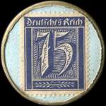 Timbre de 75 pfennig bleu sur fond bleu