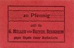 Timbre-monnaie G.M�ller � Besigheim - Allemagne - Briefmarkengeld
