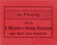 Timbre-monnaie G.M�ller � Besigheim - Allemagne - Briefmarkengeld