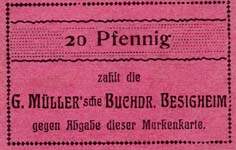Timbre-monnaie G.M�ller � Besigheim - Allemagne - Briefmarkengeld