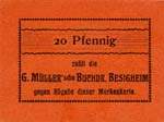Timbre-monnaie G.M�ller � Besigheim - Allemagne - Briefmarkengeld