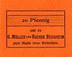 Timbre-monnaie G.M�ller � Besigheim - Allemagne - Briefmarkengeld