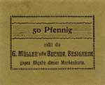 Timbre-monnaie G.M�ller � Besigheim - Allemagne - Briefmarkengeld