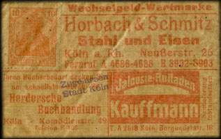 Timbre-monnaie Hochbach & Schmitz - Allemagne - Briefmarkengeld