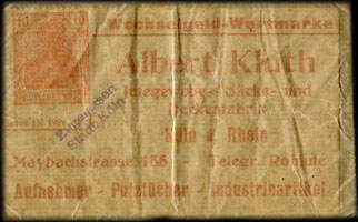 Timbre-monnaie Albert Kluth - Allemagne - Briefmarkengeld