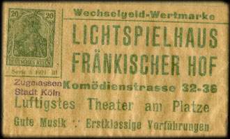 Timbre-monnaie Liechtspielhaus Fr�nkischer Hof - Allemagne - Briefmarkengeld