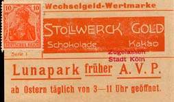 Timbre-monnaie 10 pfennig Wechselgeld-Wertmarke - Zugelassen Stadt Köln - Allemagne - face