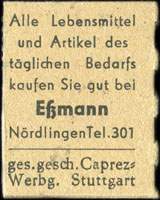 Timbre-monnaie 4 pfennig G.Essmann - Nördlingen - Allemagne - dos