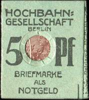 Timbre-monnaie Hochbahn - Berlin - Allemagne - Briefmarkengeld