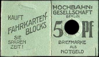 Timbre-monnaie Hochbahn - Berlin - Allemagne - Briefmarkengeld