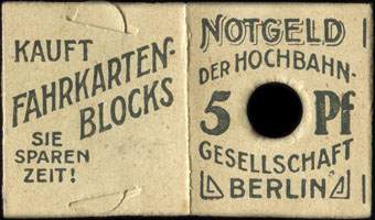 Timbre-monnaie Hochbahn - Berlin - Allemagne - Briefmarkengeld