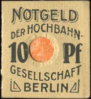 Timbre-monnaie Hochbahn - Berlin - Allemagne - Briefmarkengeld